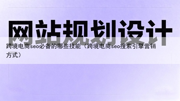 跨境电商seo必备的哪些技能（跨境电商seo搜索引擎营销方式）