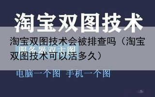 淘宝双图技术会被排查吗(淘宝双图技术可以活多久)