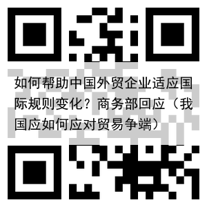 如何帮助中国外贸企业适应国际规则变化？商务部回应（我国应如何应对贸易争端）