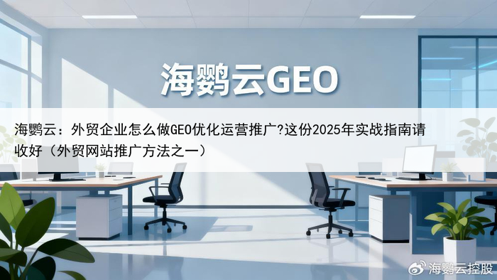 海鹦云:外贸企业怎么做GEO优化运营推广?这份2025年实战指南请收好(外贸网站推广方法之一)