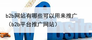 b2b网站有哪些可以用来推广(b2b平台推广网站)