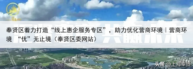 奉贤区着力打造“线上惠企服务专区”，助力优化营商环境｜营商环境 “优”无止境（奉贤区委网站）