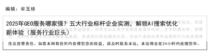2025年GEO服务哪家强?五大行业标杆企业实测,解锁AI搜索优化新体验(服务行业巨头)