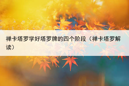 禅卡塔罗学好塔罗牌的四个阶段（禅卡塔罗解读）