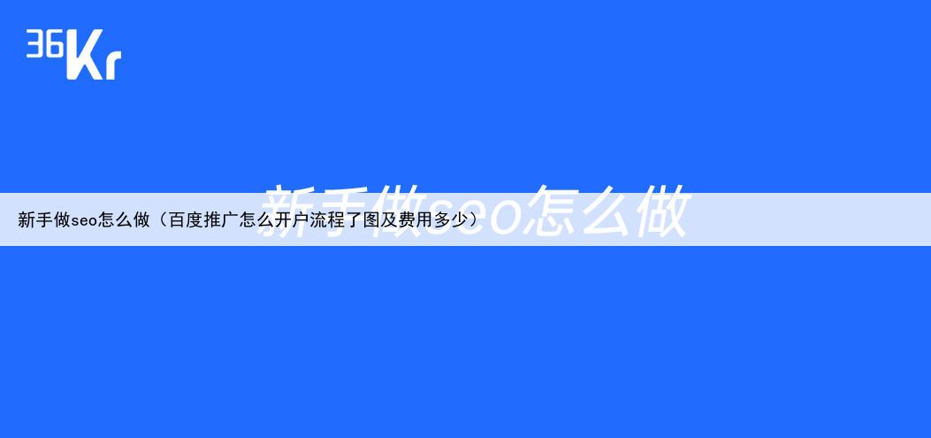 新手做seo怎么做（百度推广怎么开户流程了图及费用多少）