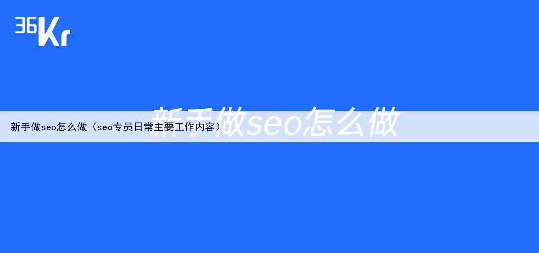 新手做seo怎么做（seo专员日常主要工作内容）