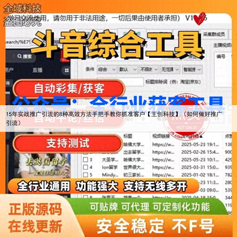 15年实战推广引流的8种高效方法手把手教你抓准客户【王创科技】（如何做好推广引流）