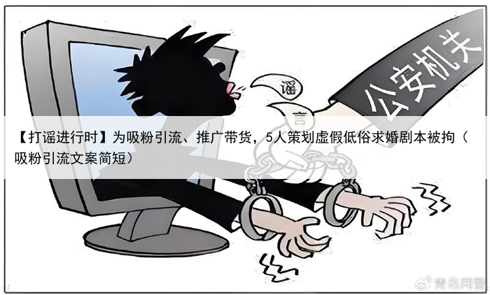 【打谣进行时】为吸粉引流、推广带货,5人策划虚假低俗求婚剧本被拘(吸粉引流文案简短)
