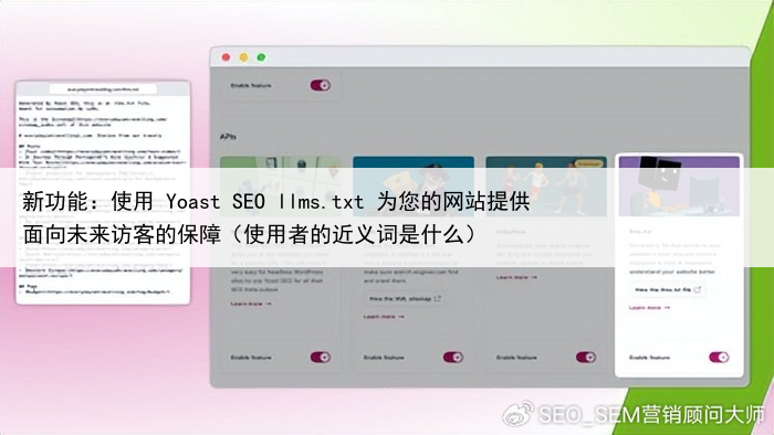 新功能:使用 Yoast SEO llms.txt 为您的网站提供面向未来访客的保障(使用者的近义词是什么)