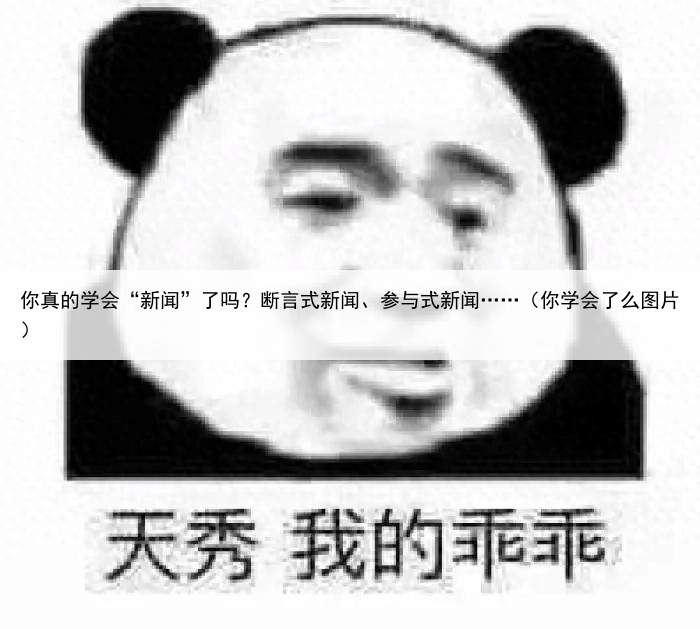 你真的学会“新闻”了吗？断言式新闻、参与式新闻……（你学会了么图片）