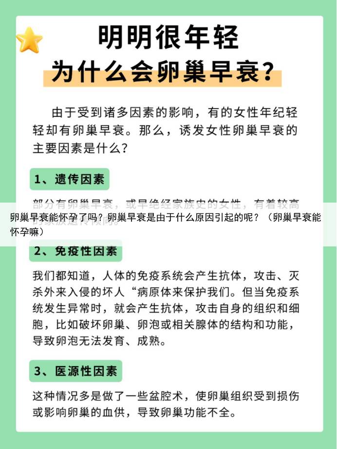 卵巢早衰能怀孕了吗?卵巢早衰是由于什么原因引起的呢?(卵巢早衰能怀孕嘛)