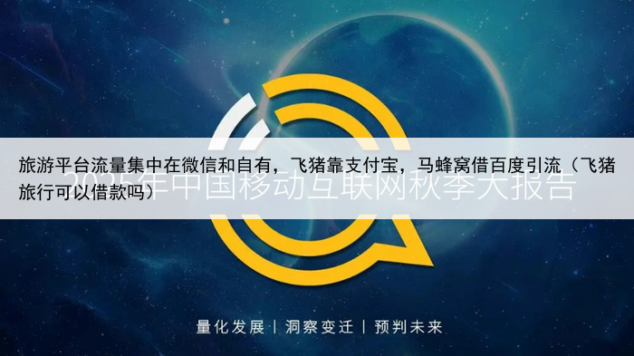 旅游平台流量集中在微信和自有，飞猪靠支付宝，马蜂窝借百度引流（飞猪旅行可以借款吗）