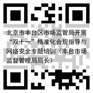 北京市丰台区市场监管局开展“双十一”精准化合规指导与网络安全专题培训（丰台市场监督管理局局长）