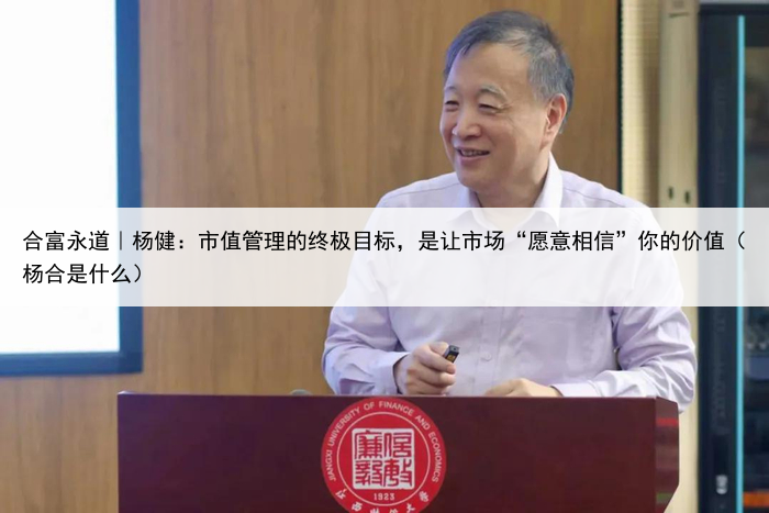 合富永道|杨健:市值管理的终极目标,是让市场“愿意相信”你的价值(杨合是什么)
