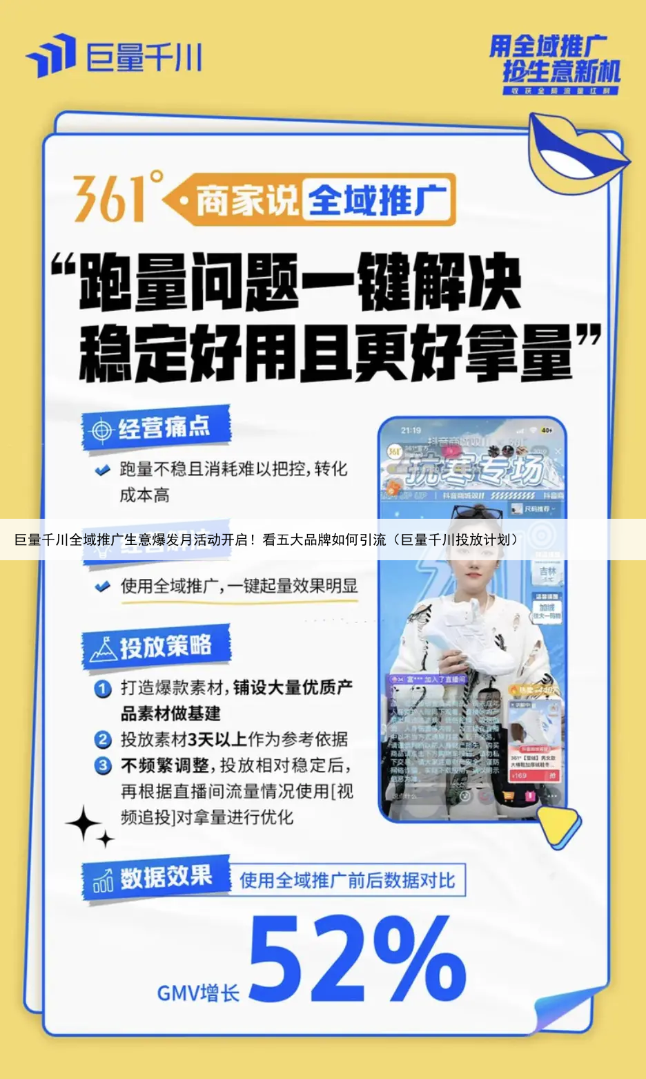 巨量千川全域推广生意爆发月活动开启!看五大品牌如何引流(巨量千川投放计划)