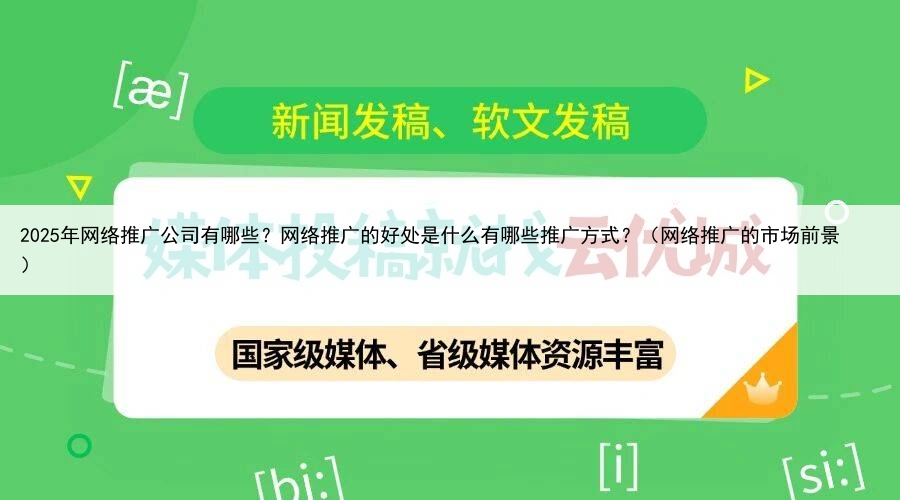 2025年网络推广公司有哪些？网络推广的好处是什么有哪些推广方式？（网络推广的市场前景）