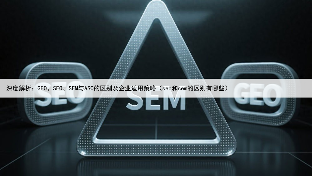 深度解析：GEO、SEO、SEM与ASO的区别及企业适用策略（seo和sem的区别有哪些）