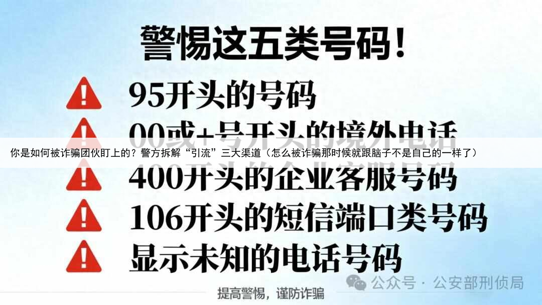 你是如何被诈骗团伙盯上的?警方拆解“引流”三大渠道(怎么被诈骗那时候就跟脑子不是自己的一样了)
