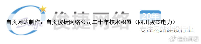 自贡网站制作：自贡俊捷网络公司二十年技术积累（四川骏杰电力）