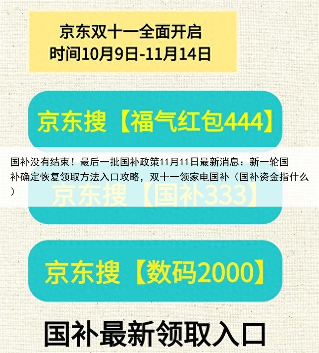 国补没有结束!最后一批国补政策11月11日最新消息:新一轮国补确定恢复领取方法入口攻略,双十一领家电国补(国补资金指什么)