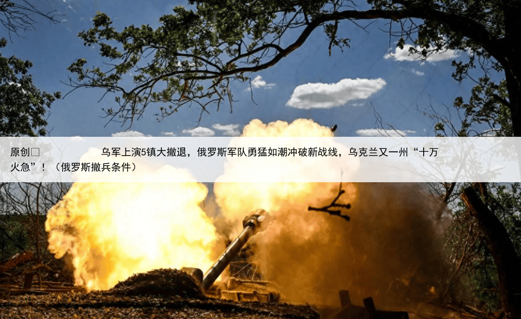原创
乌军上演5镇大撤退,俄罗斯军队勇猛如潮冲破新战线,乌克兰又一州“十万火急”!(俄罗斯撤兵条件)