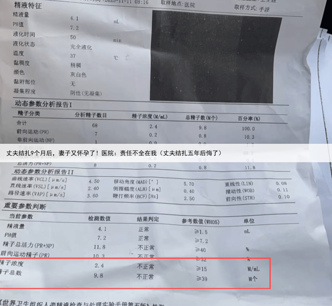 丈夫结扎9个月后,妻子又怀孕了!医院:责任不全在我(丈夫结扎五年后悔了)