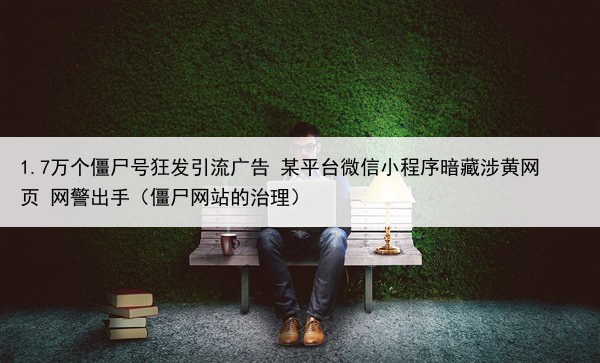 1.7万个僵尸号狂发引流广告 某平台微信小程序暗藏涉黄网页 网警出手（僵尸网站的治理）