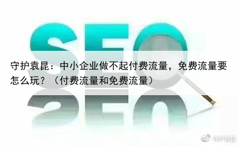 守护袁昆：中小企业做不起付费流量，免费流量要怎么玩？（付费流量和免费流量）