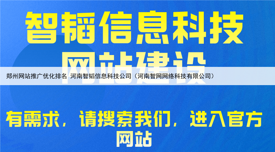 郑州网站推广优化排名 河南智韬信息科技公司（河南智网网络科技有限公司）