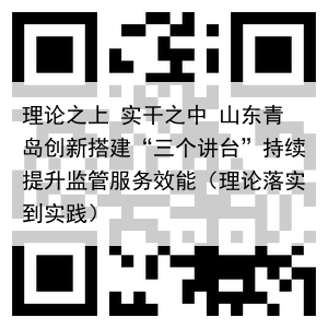 理论之上 实干之中 山东青岛创新搭建“三个讲台”持续提升监管服务效能(理论落实到实践)