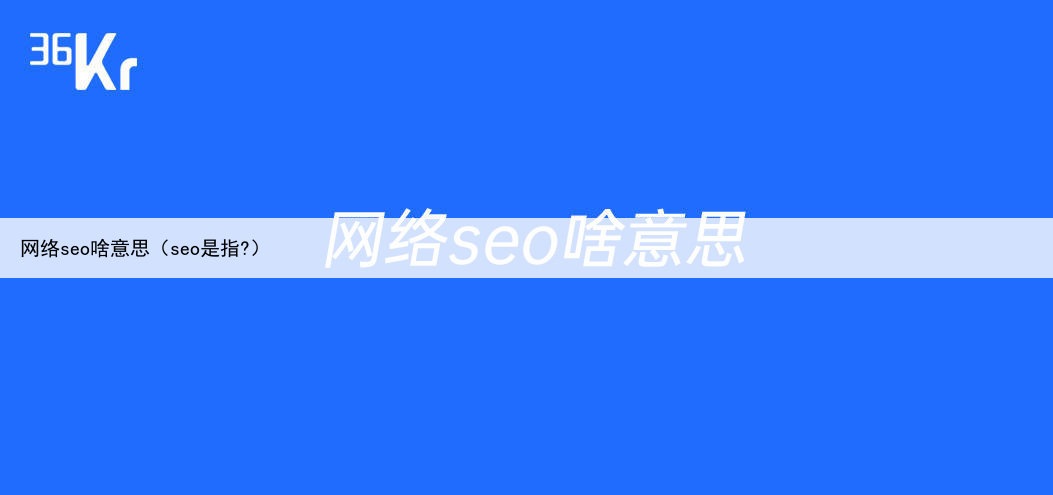 网络seo啥意思（seo是指?）