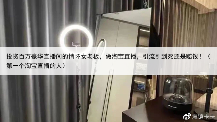 投资百万豪华直播间的情怀女老板，做淘宝直播，引流引到死还是赔钱！（第一个淘宝直播的人）