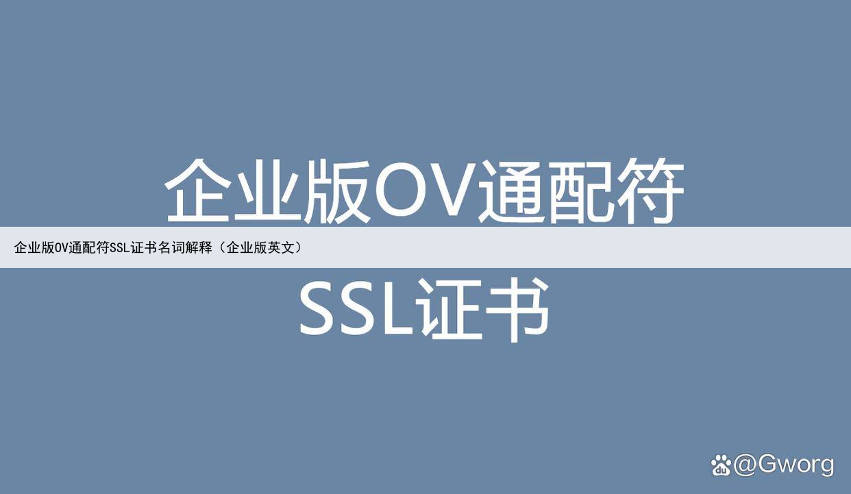 企业版OV通配符SSL证书名词解释（企业版英文）