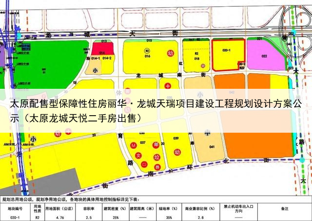 太原配售型保障性住房丽华·龙城天瑞项目建设工程规划设计方案公示（太原龙城天悦二手房出售）