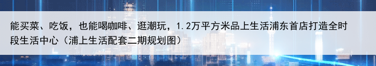 能买菜、吃饭,也能喝咖啡、逛潮玩,1.2万平方米品上生活浦东首店打造全时段生活中心(浦上生活配套二期规划图)