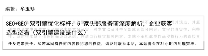 SEO+GEO 双引擎优化标杆：5 家头部服务商深度解析，企业获客选型必看（双引擎建设是什么）