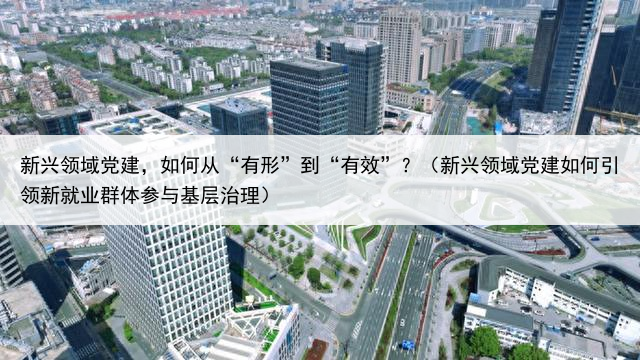 新兴领域党建,如何从“有形”到“有效”?(新兴领域党建如何引领新就业群体参与基层治理)