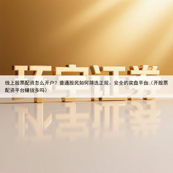 线上股票配资怎么开户?普通股民如何筛选正规、安全的实盘平台(开股票配资平台赚钱多吗)