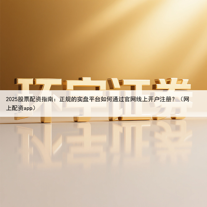 2025股票配资指南：正规的实盘平台如何通过官网线上开户注册？（网上配资app）