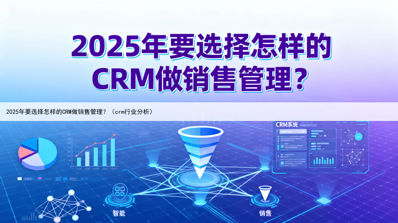 2025年要选择怎样的CRM做销售管理?(crm行业分析)
