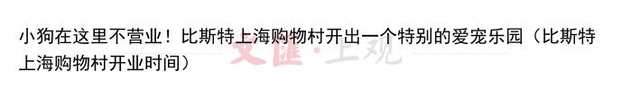 小狗在这里不营业！比斯特上海购物村开出一个特别的爱宠乐园（比斯特上海购物村开业时间）